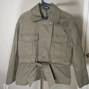 Express Utility Blazer Jacket Size M | Belted Military Green